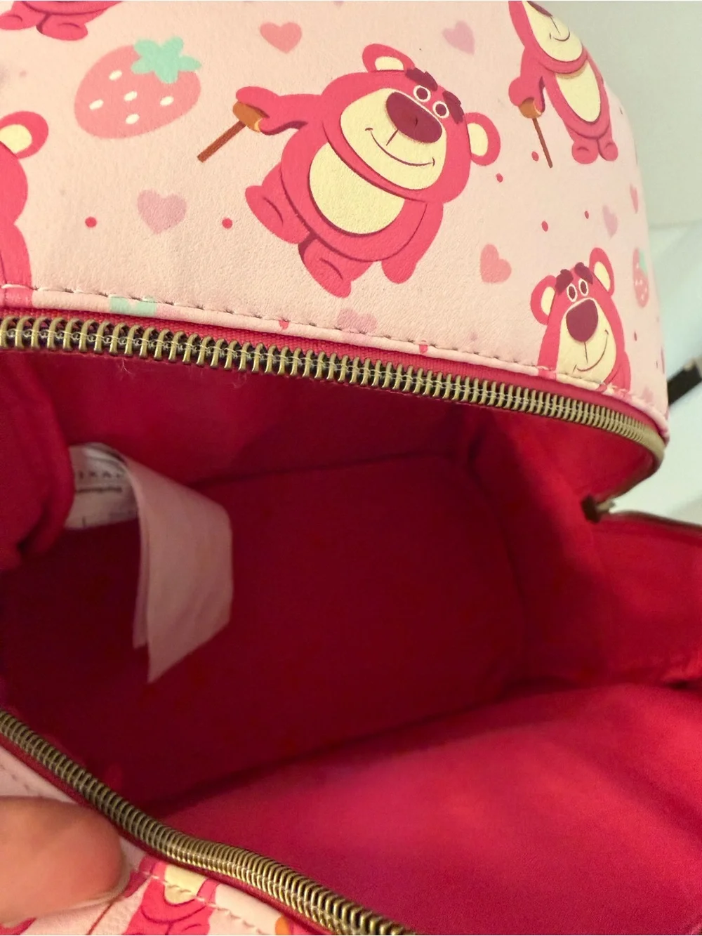 Loungefly Pink Lotso Strawberry Mini Backpack